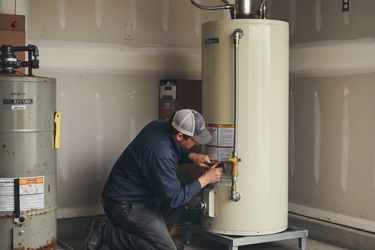 Water heater and shutoff valve replacement in Lumpkin