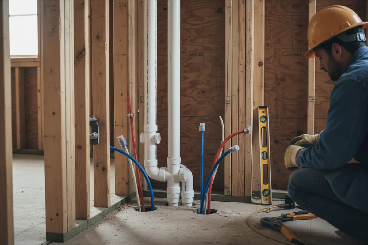 Drain and supply rough-in during Toilet Repair and Installation in Lumpkin